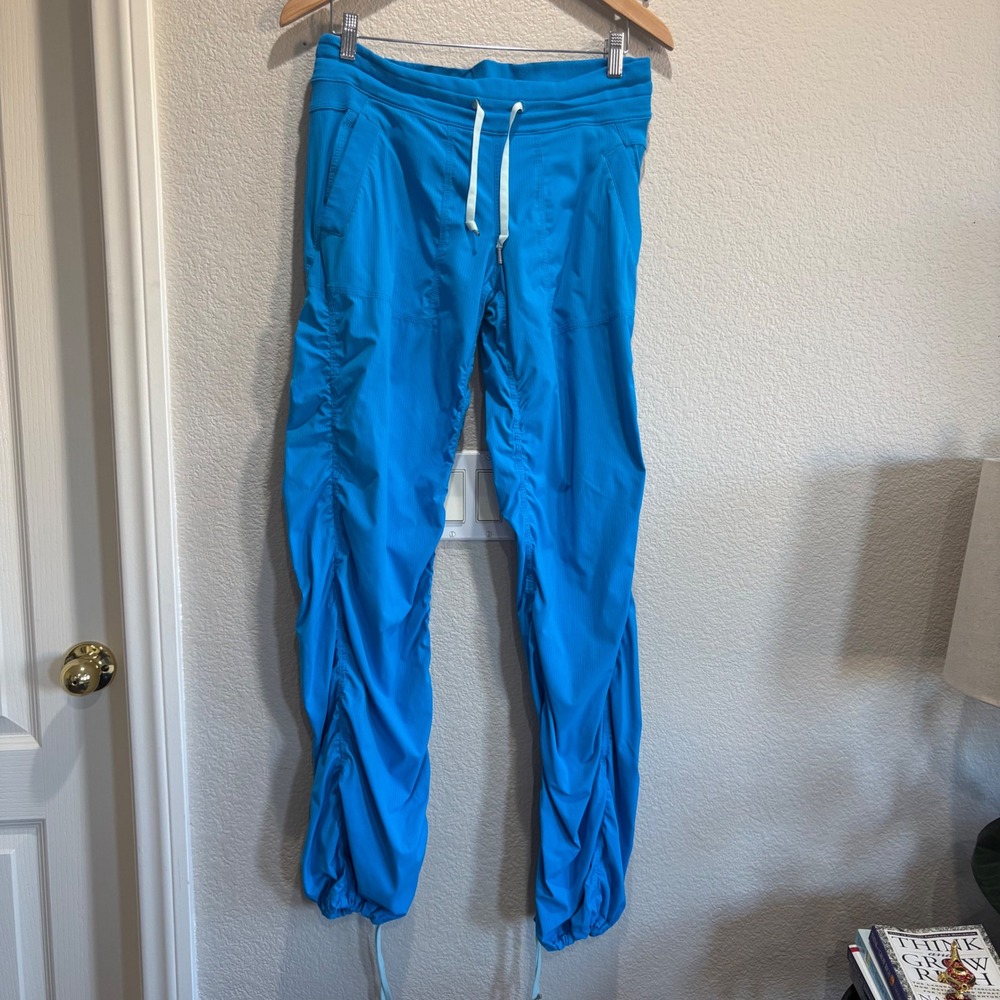 Lululemon Dance Studio Pant II Blue Ruched Bungee Hem Size 6 Jogger Swift Fabric